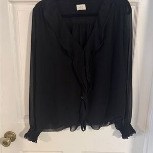 Aritzia sheer Eden Black Blouse